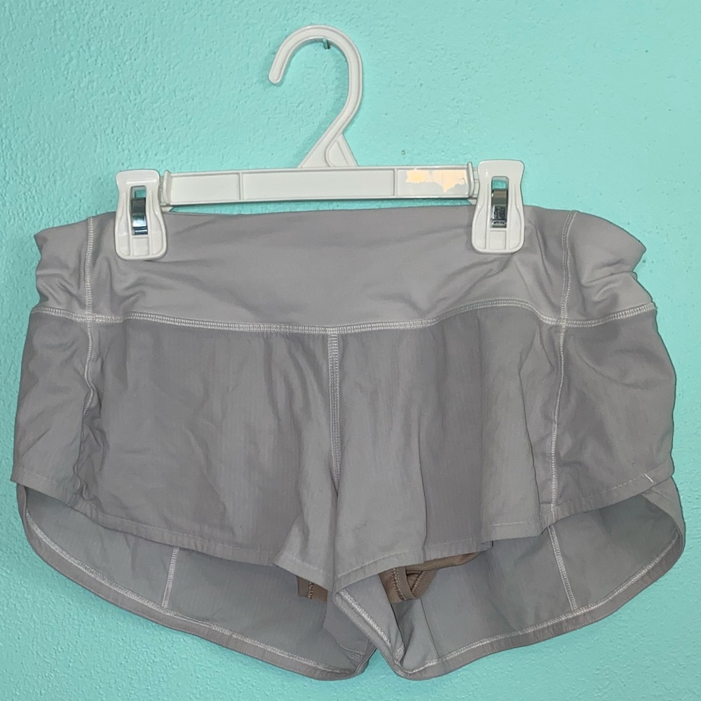 White Lululemon speed up shorts